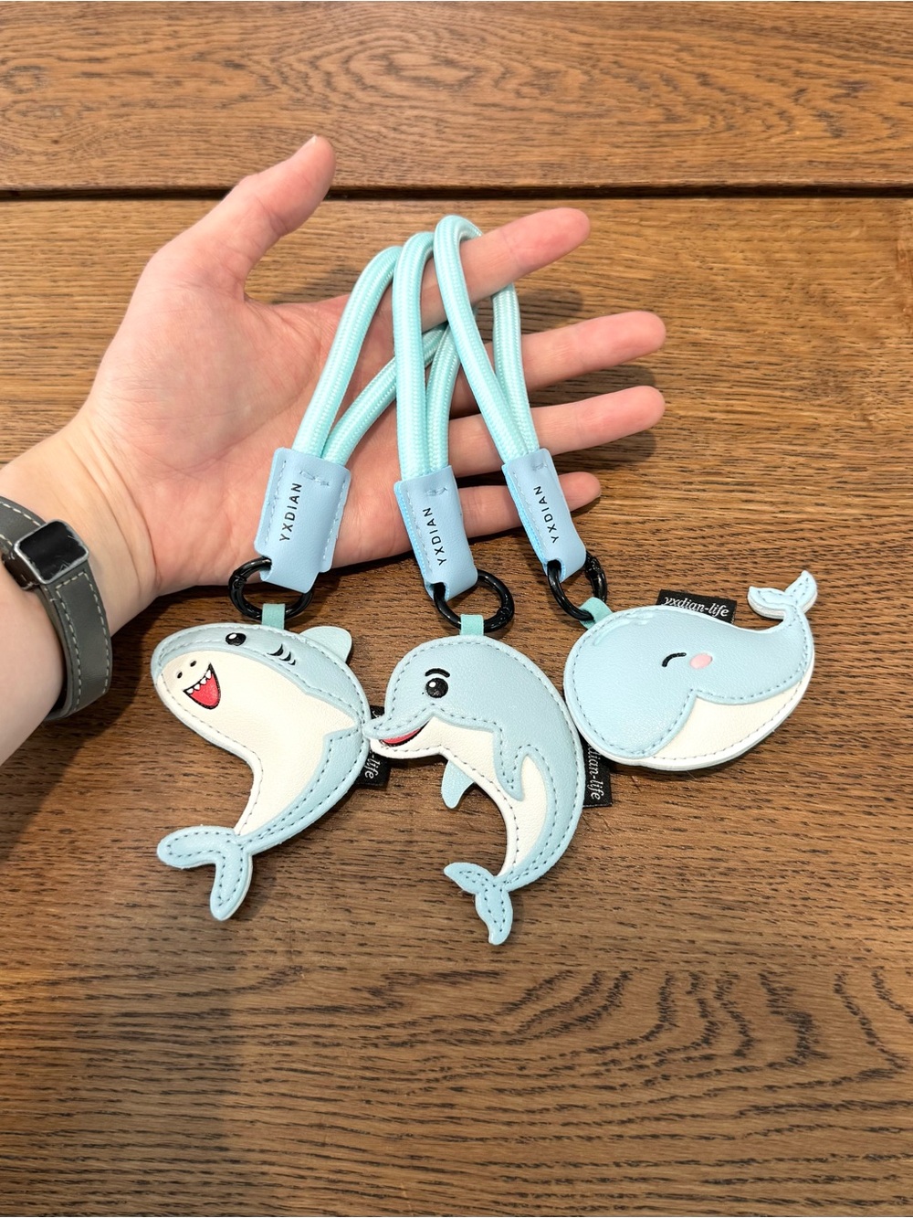 Ocean Animal Wristlet Keychains Bag Charms | Whale, Dolphin and Shark 3PC Set